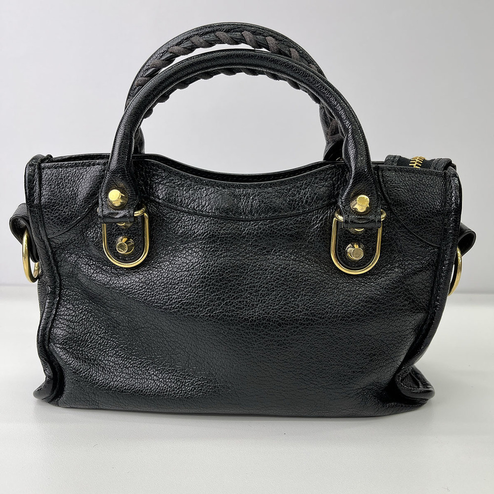 BALENCIAGA Metal City Shoulder Bag Leather Black - Picture 4 of 6